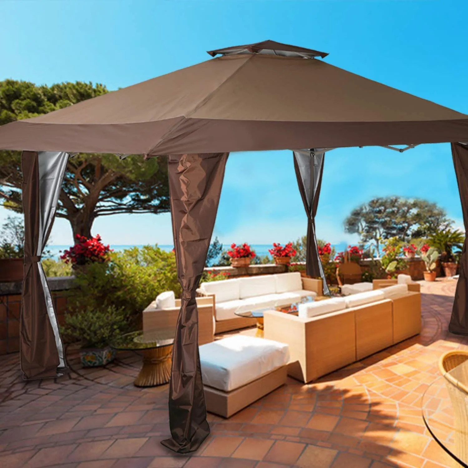 13' x 13' Straight Leg Pop-up Canopy Party Gazebo, 169 Sq. Ft of Shade