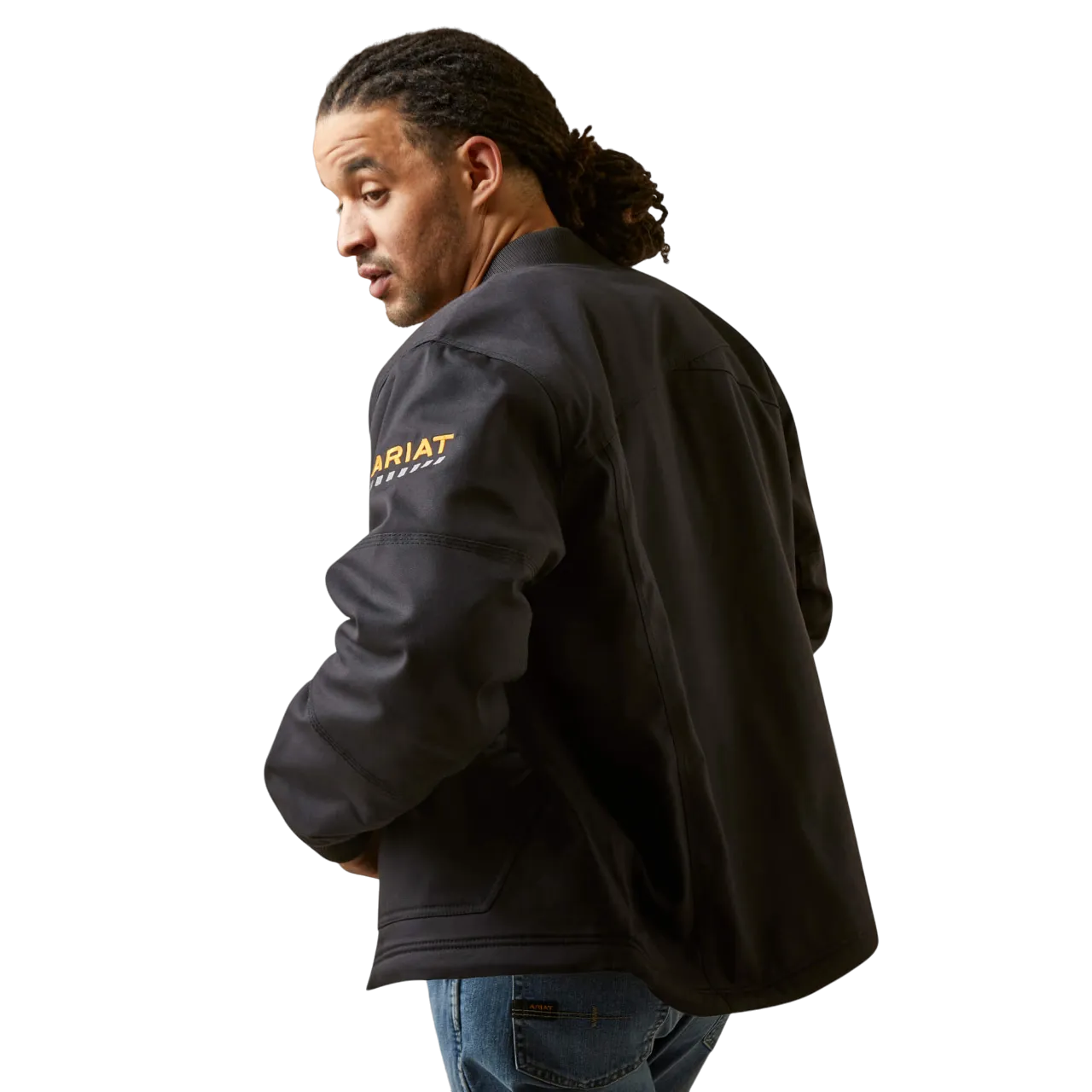 Arithtat Men's Black Rebar Stretch Canvas Bomber Jacket