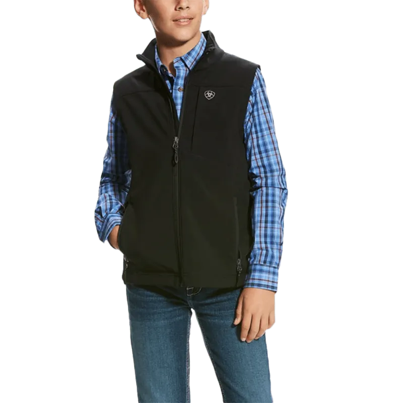Arithtat Boy's Vernon 2.0 Black Stretch Softshell Vest