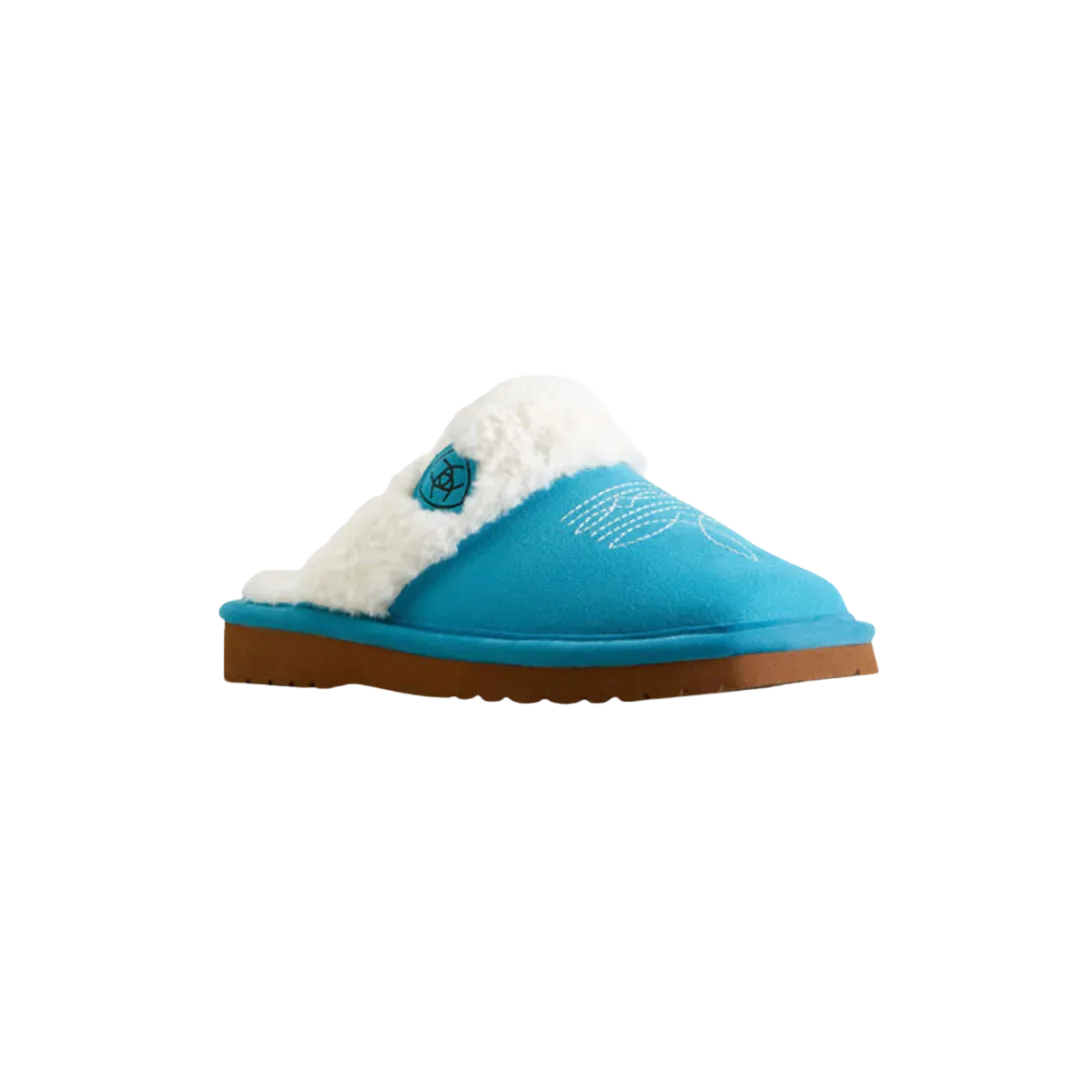 Arithtat Women's Jackie Square Bright Turquoise Slipper