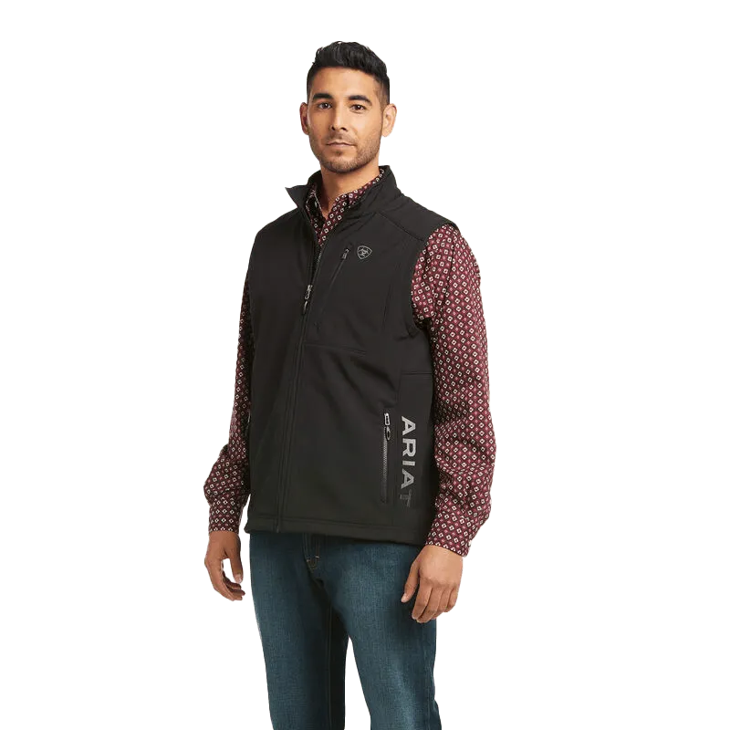 Arithtat Men's Logo 2.0 Patriot Black Softshell Vest