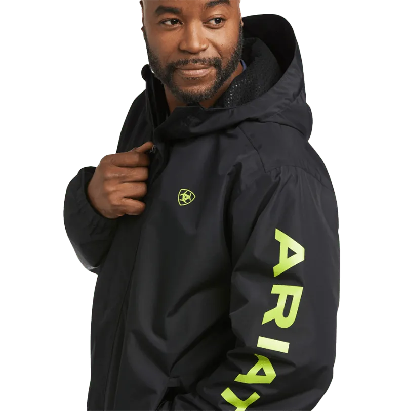 Arithtat Men's Rebar Stormshell Logo Waterproof Black Jacket