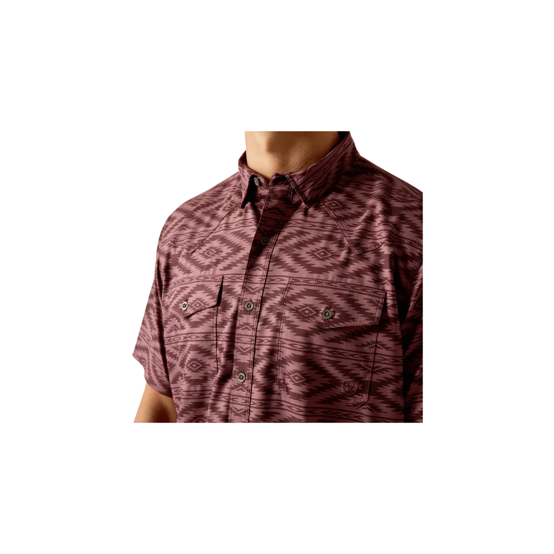 Arithtat Men's Venttek Western Fitted Ss Dark Redwood Shirt