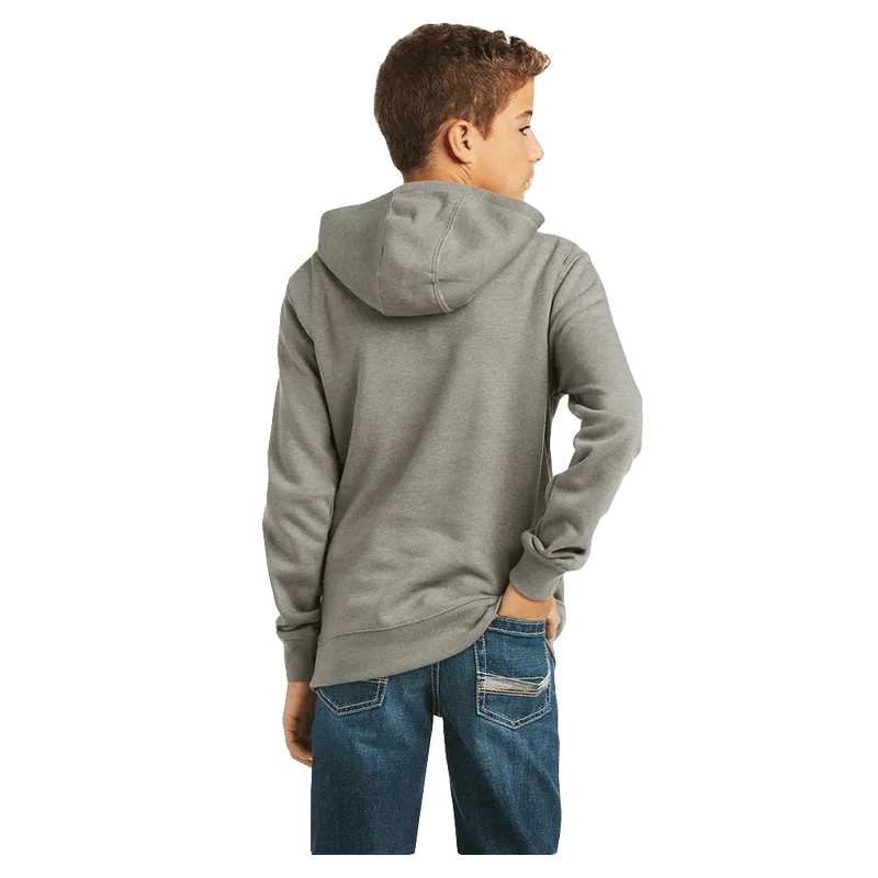 Arithtat Youth Basic Charcoal Raised Logo Hoodie Sweatshirt