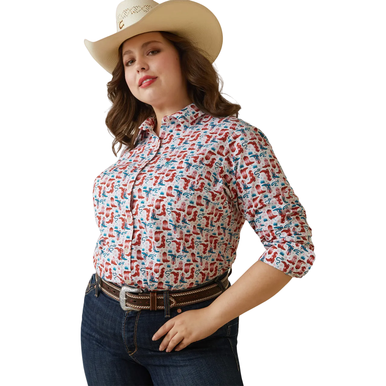 Arithtat Women's Blazin Boots Kirby Stretch Shirt