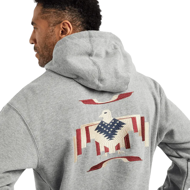 Arithtat Men's Heather Grey Chimayo Graphic Pullover Hoodie
