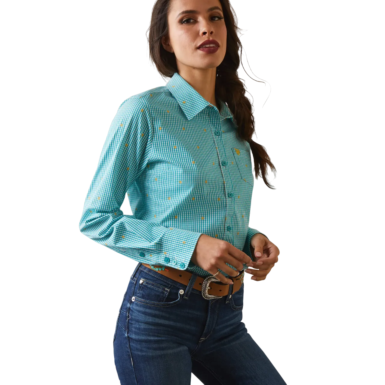Arithtat Women's Susanna Check Kirby Stretch Shirt