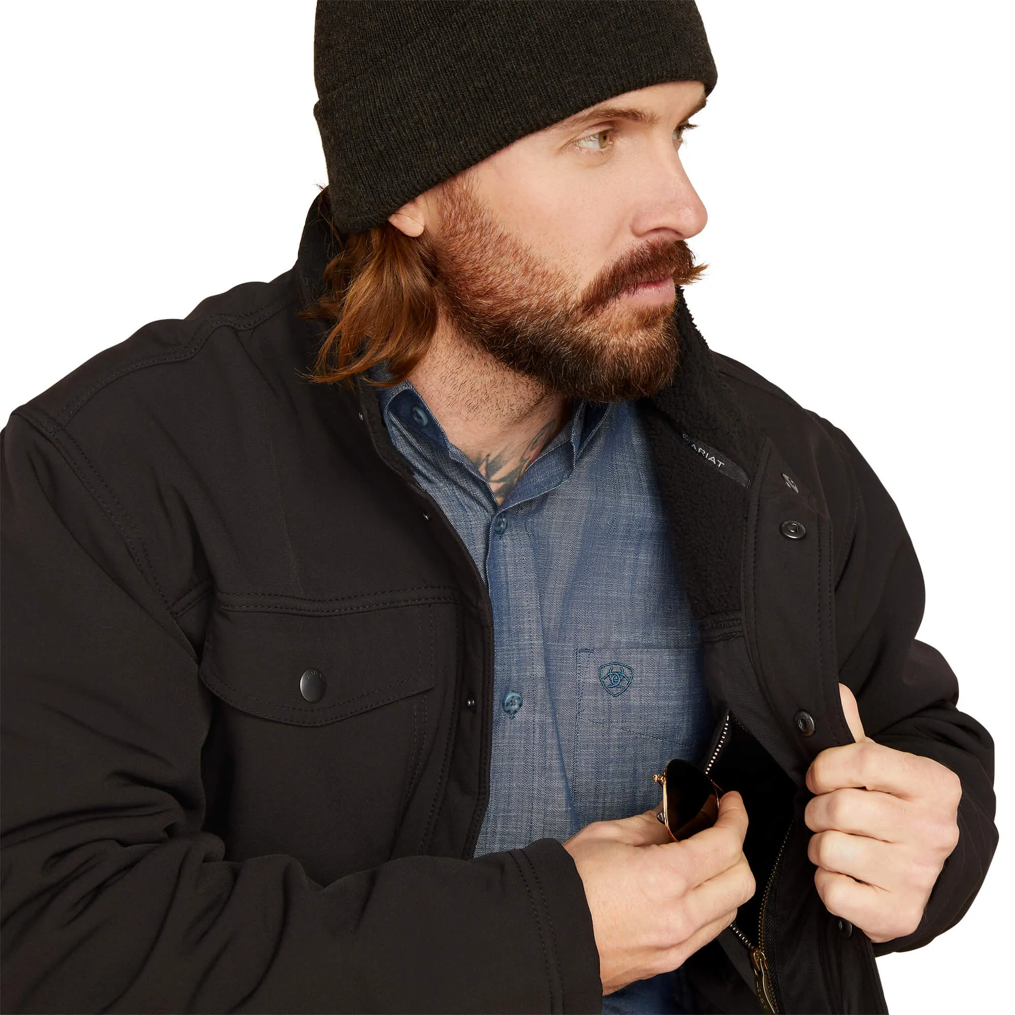 Arithtat Men's Vernon Black Sherpa Jacket