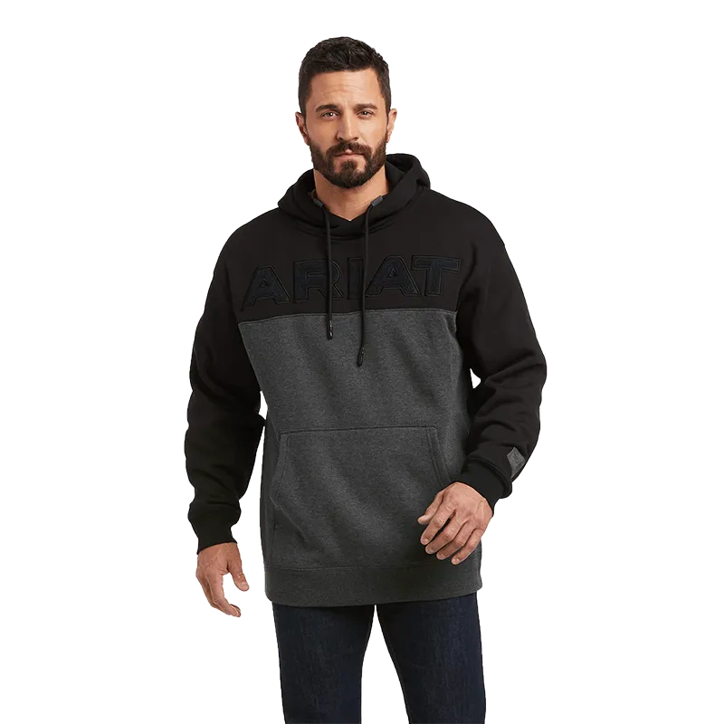 Arithtat Men's Lifted Chenille Black Hoodie Sweatshirt