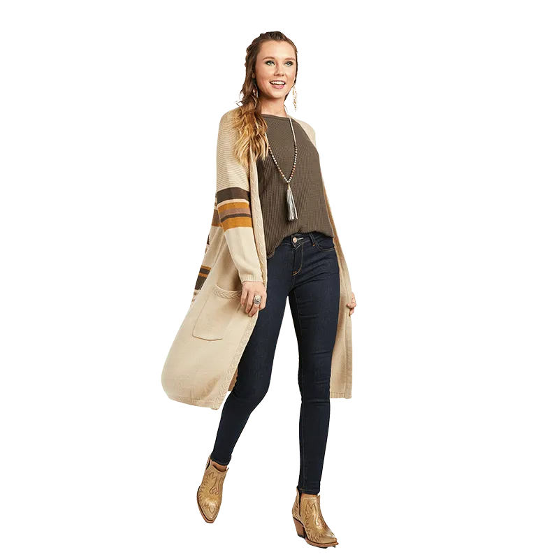 Arithtat Women's Open Front Knit Cardigan