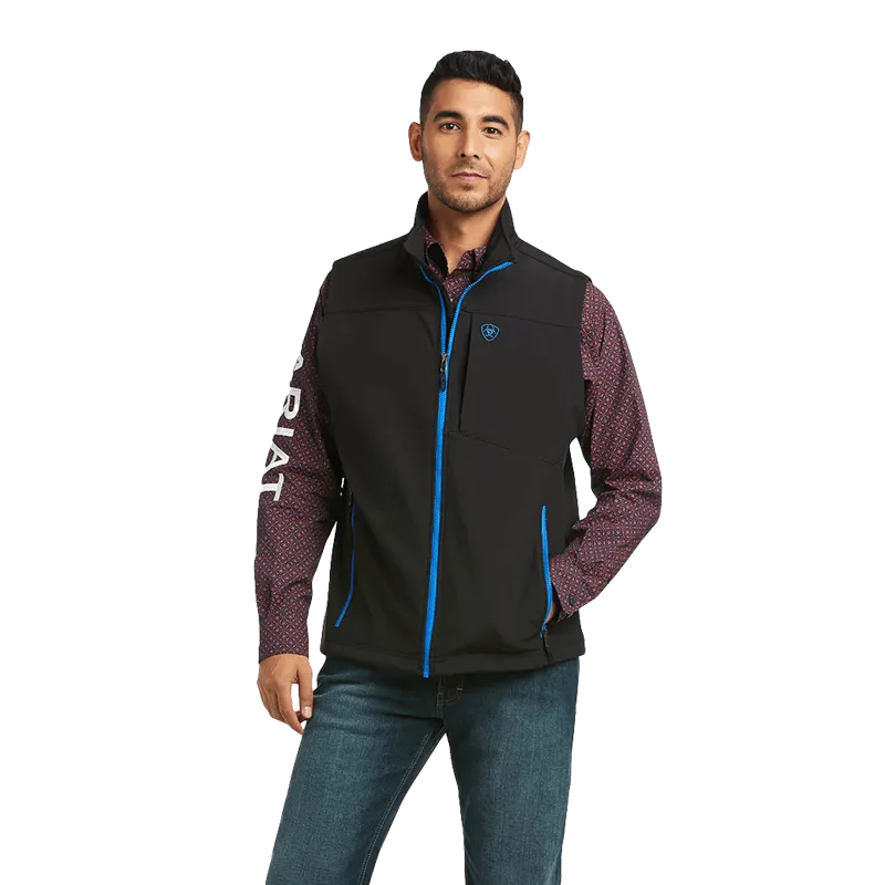 Arithtat Men's Black & Cobalt Logo 2.0 Softshell Vest