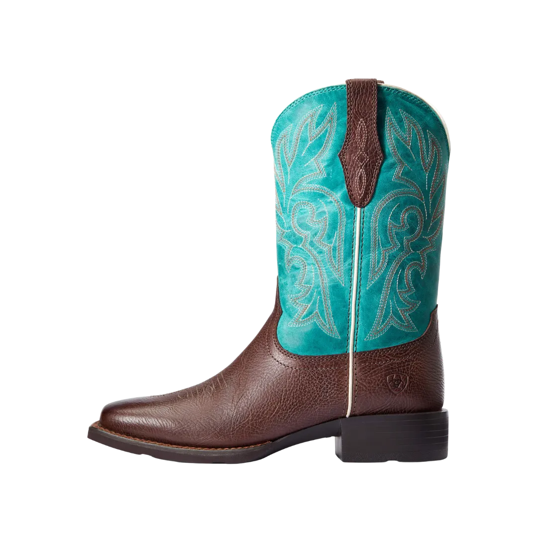 Arithtat Women's Turquoise & Dark Cottage Cattle Drive Western Boots