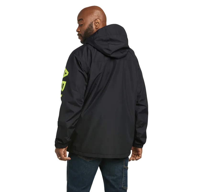 Arithtat Men's Rebar Stormshell Logo Waterproof Black Jacket