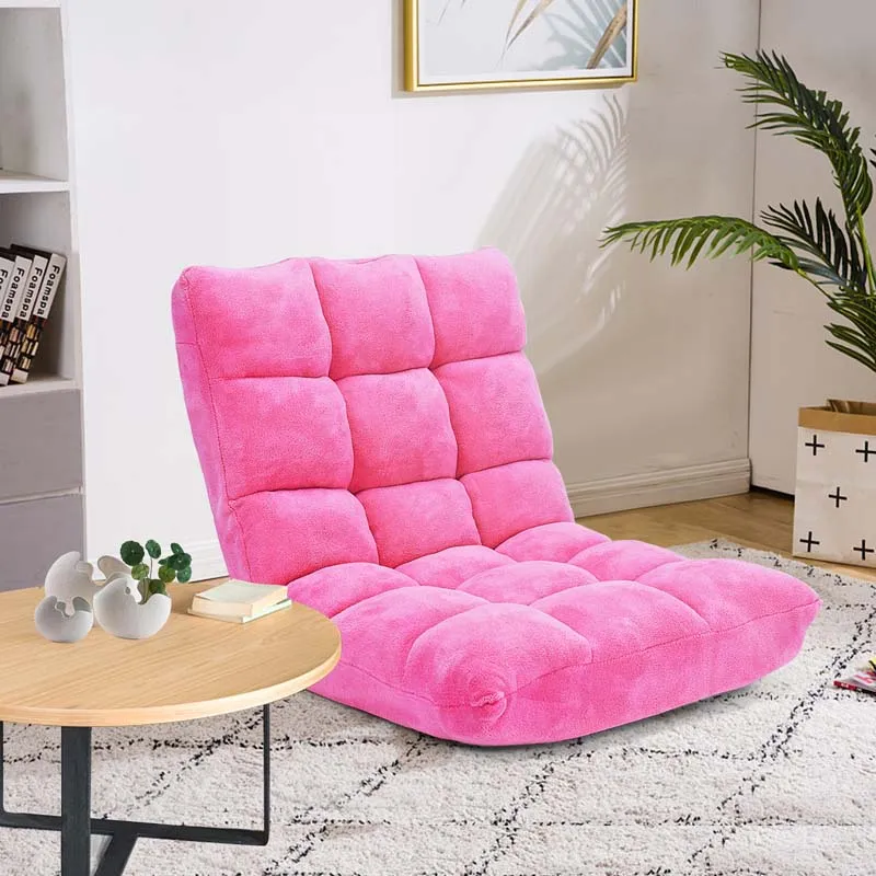 Memory Foam Floor Chair, 14-Position Adjustable Folding Gaming Sofa Chair with Back Support, Chaise Lounge Sleeper Bed Couch Recliner
