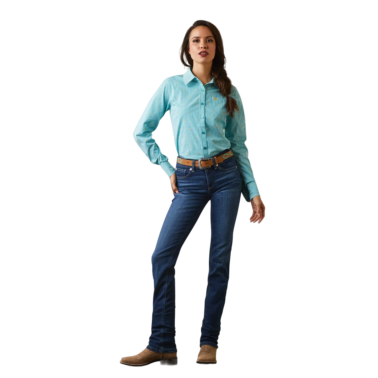 Arithtat Women's Susanna Check Kirby Stretch Shirt