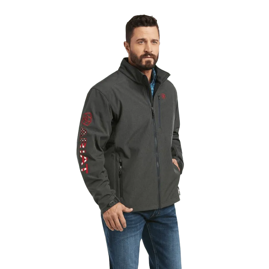 Arithtat Men's Charcoal Americana Softshell Jacket