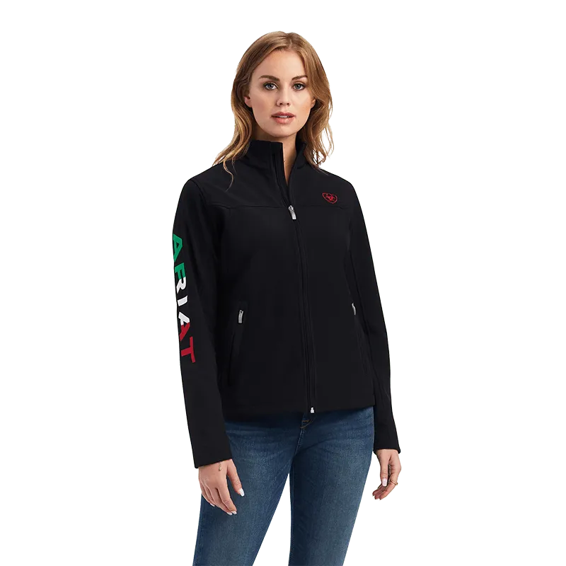 Arithtat Women's Classic Team Mexico Flag Softhell Brand Jacket
