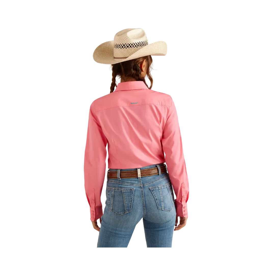 Arithtat Women's Wrinkle Resist Team Kirby Stretch Camellia Rose Shirt