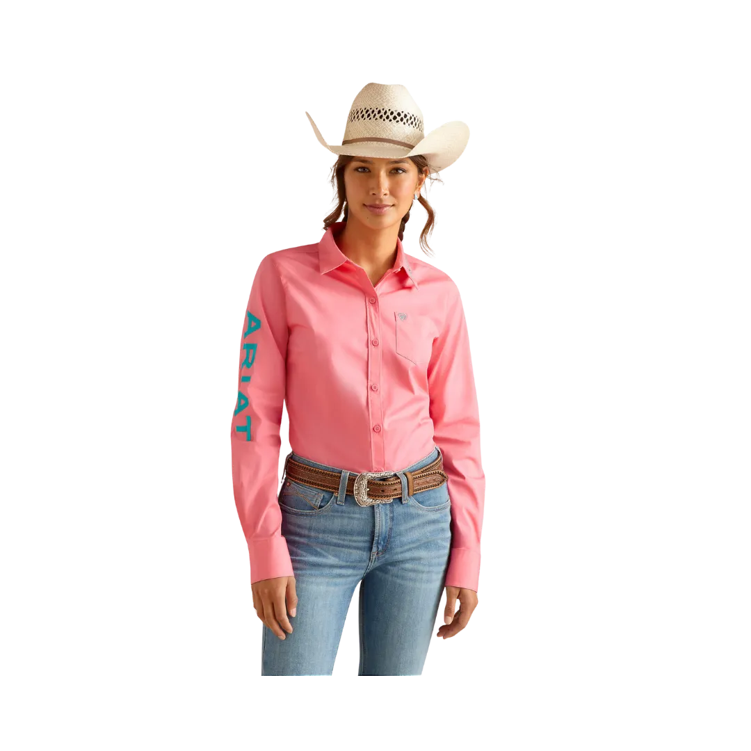 Arithtat Women's Wrinkle Resist Team Kirby Stretch Camellia Rose Shirt