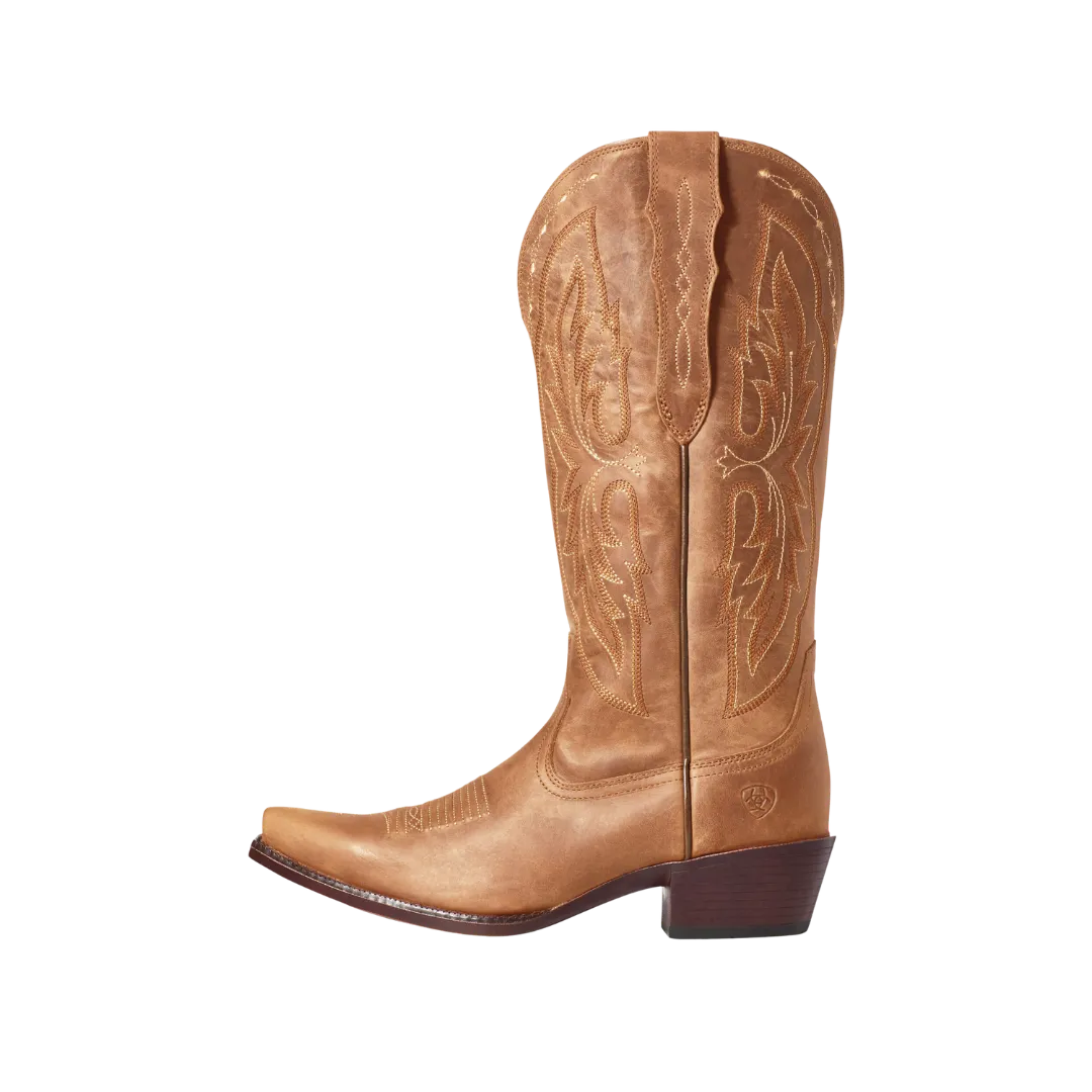 Arithtat Women's Heritage X Elastic Wide Calf Brown Boots