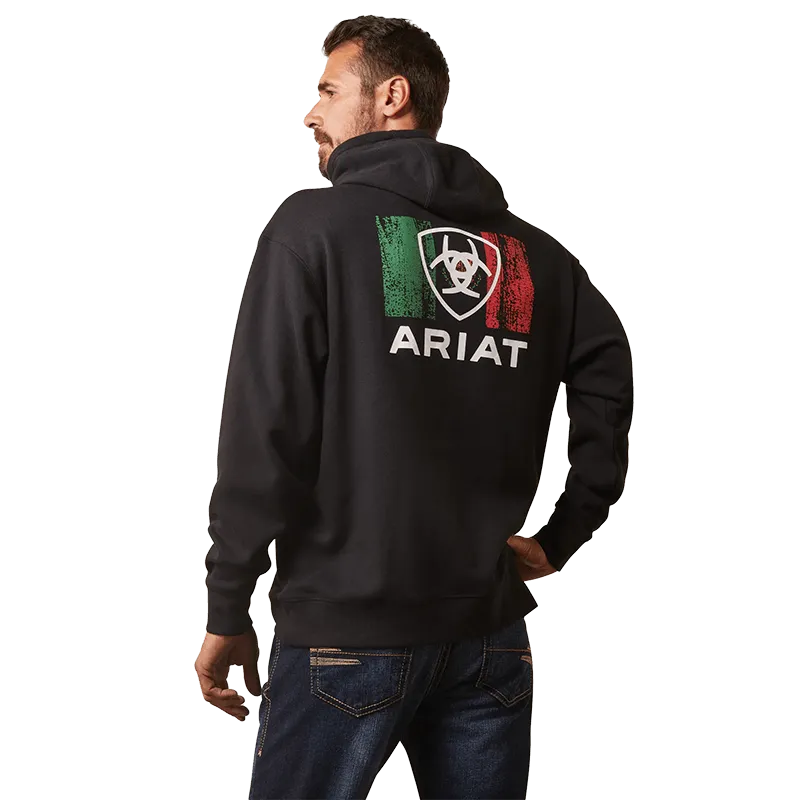Arithtat Men's Shield Logo Mexico Black Hoodie