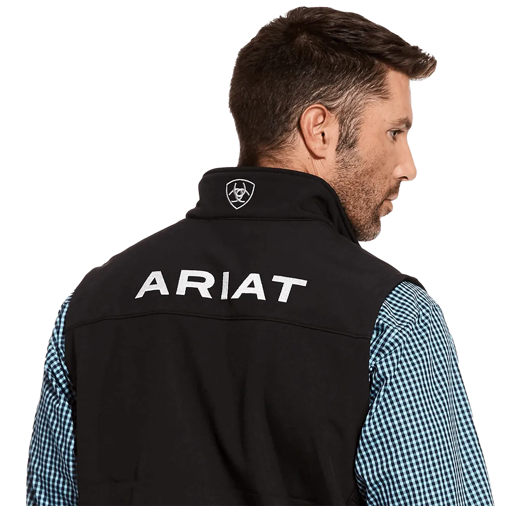 Arithtat Men's Logo 2.0 Black Stretch Softshell Vest