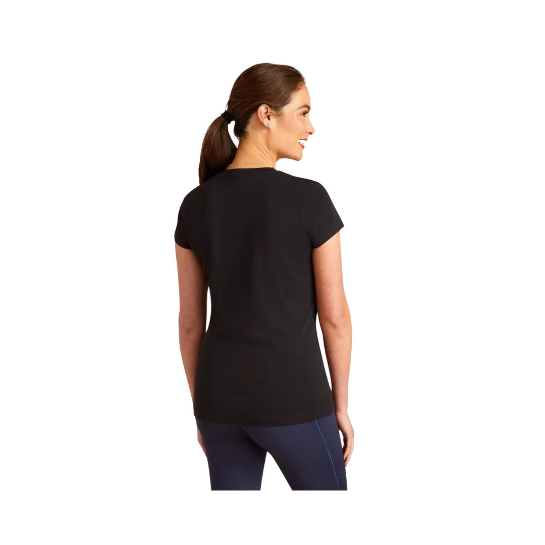 Arithtat Women's Vertical Logo V Black T-Shirt