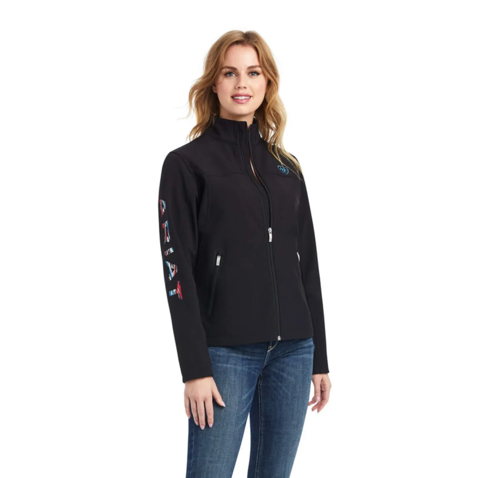 Arithtat Women's Chimayo Black Aztec Softshell Jacket
