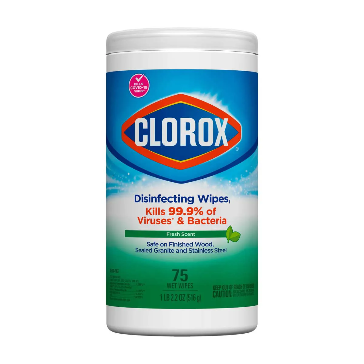 Clorox Disinfecting Wipes, Bleach Free Cleaning Wipes, Fresh Scent, 75 Ct