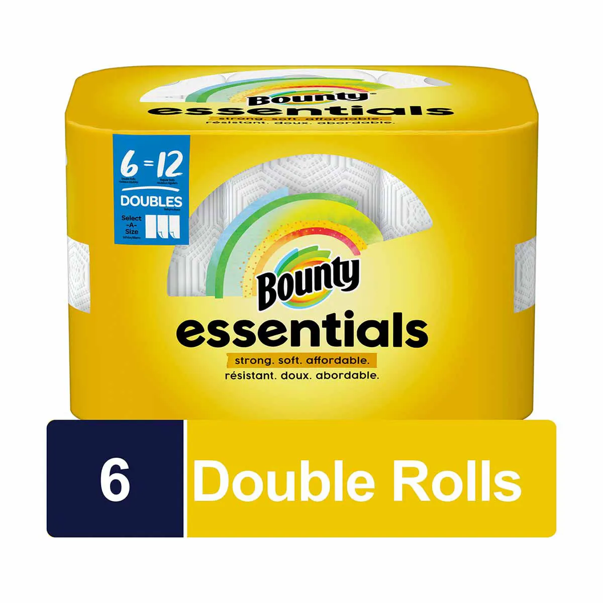 Bounty Essentials Select-A-Size Double Rolls Paper Towels, 6 Ct