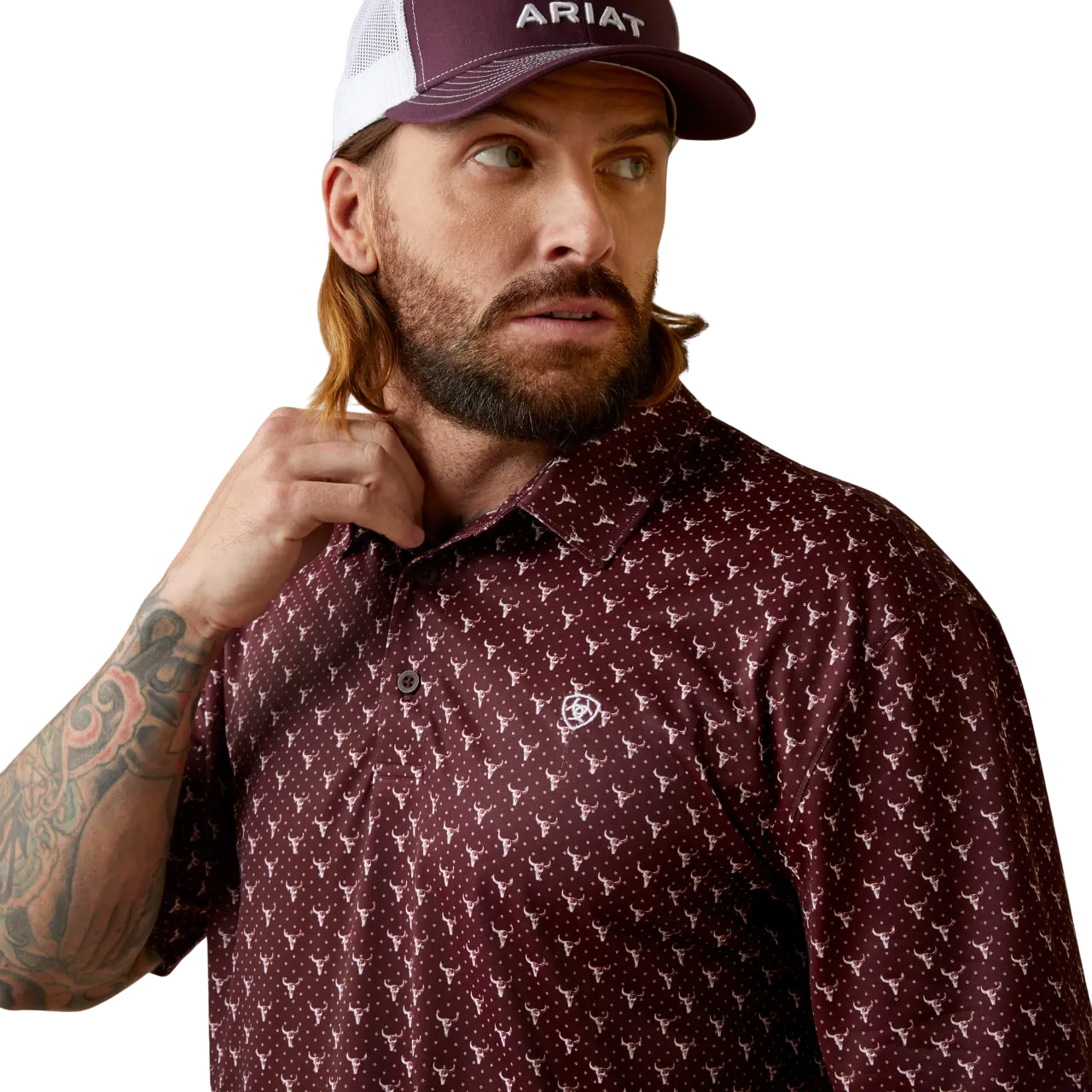 Arithtat Men's Malbec All Over Print Polo