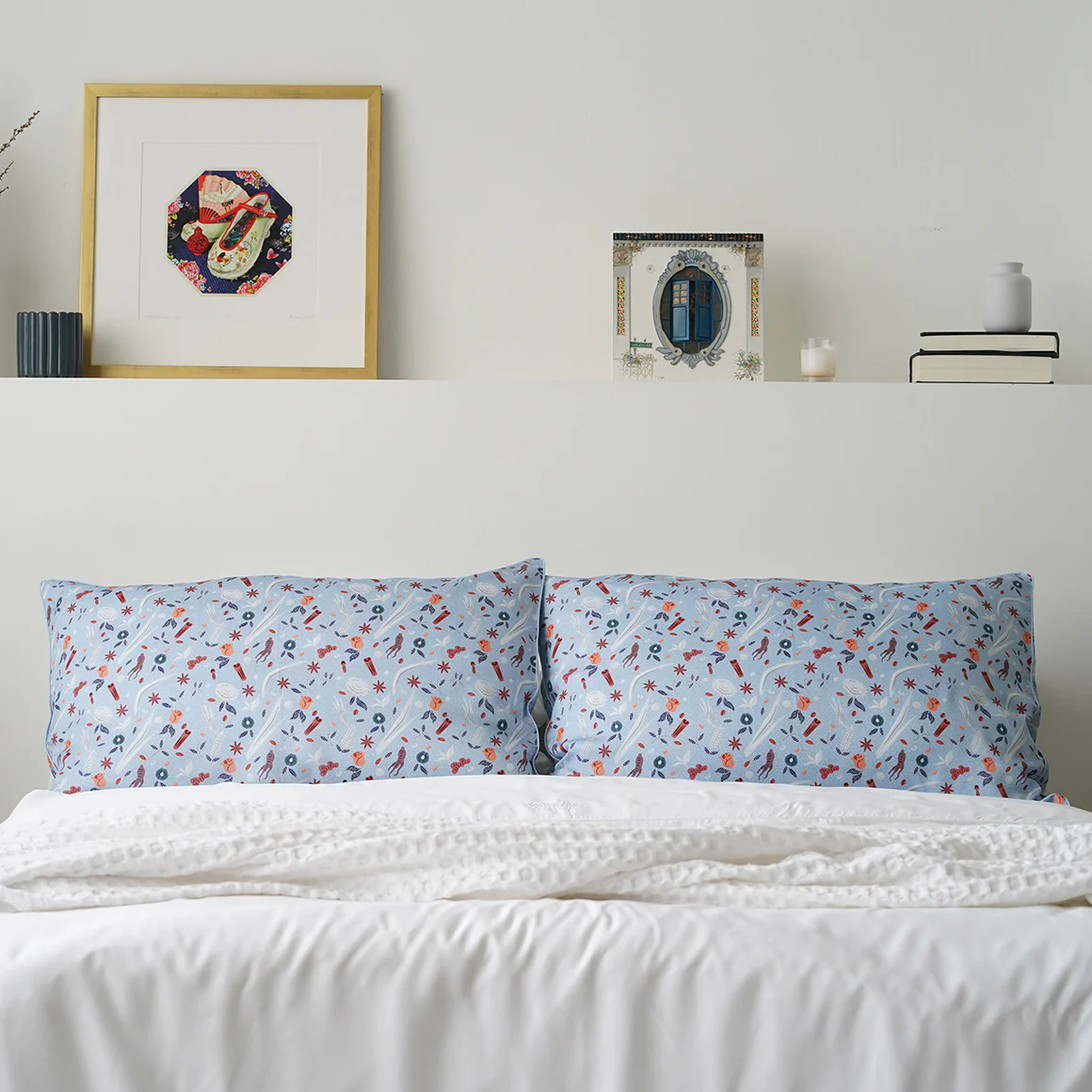 Love is a Warm Brew Signature TENCEL™ Pillow Case Pair - Blue