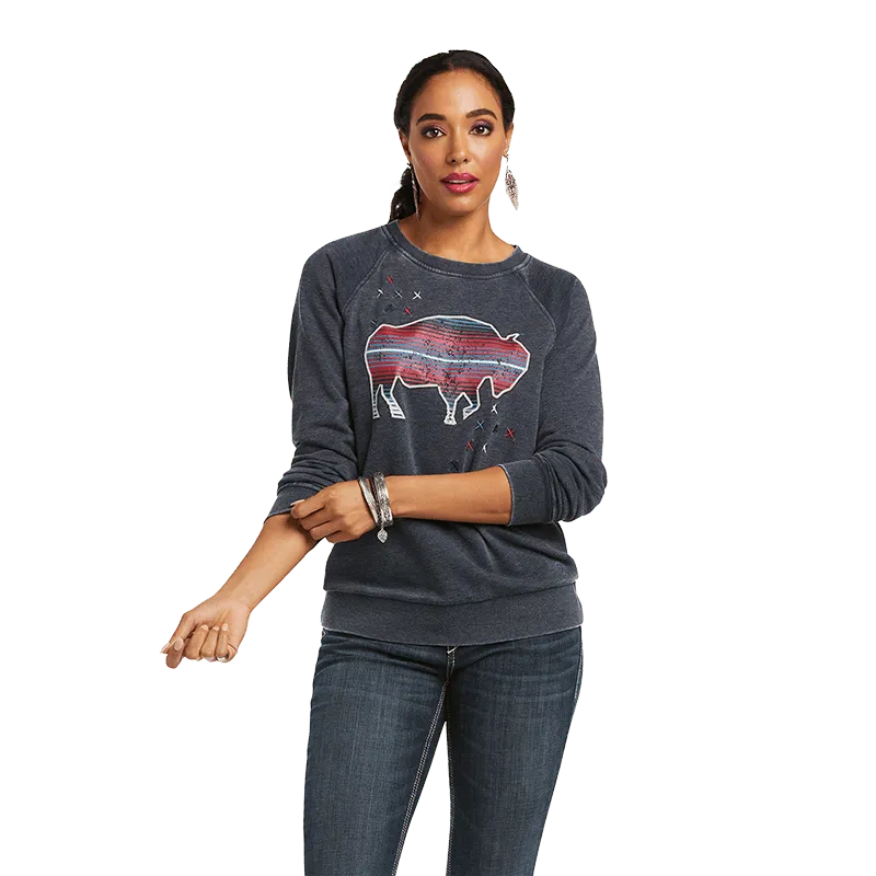Arithtat Ladies Night Star Long Sleeve Dark Sapphire Sweatshirt