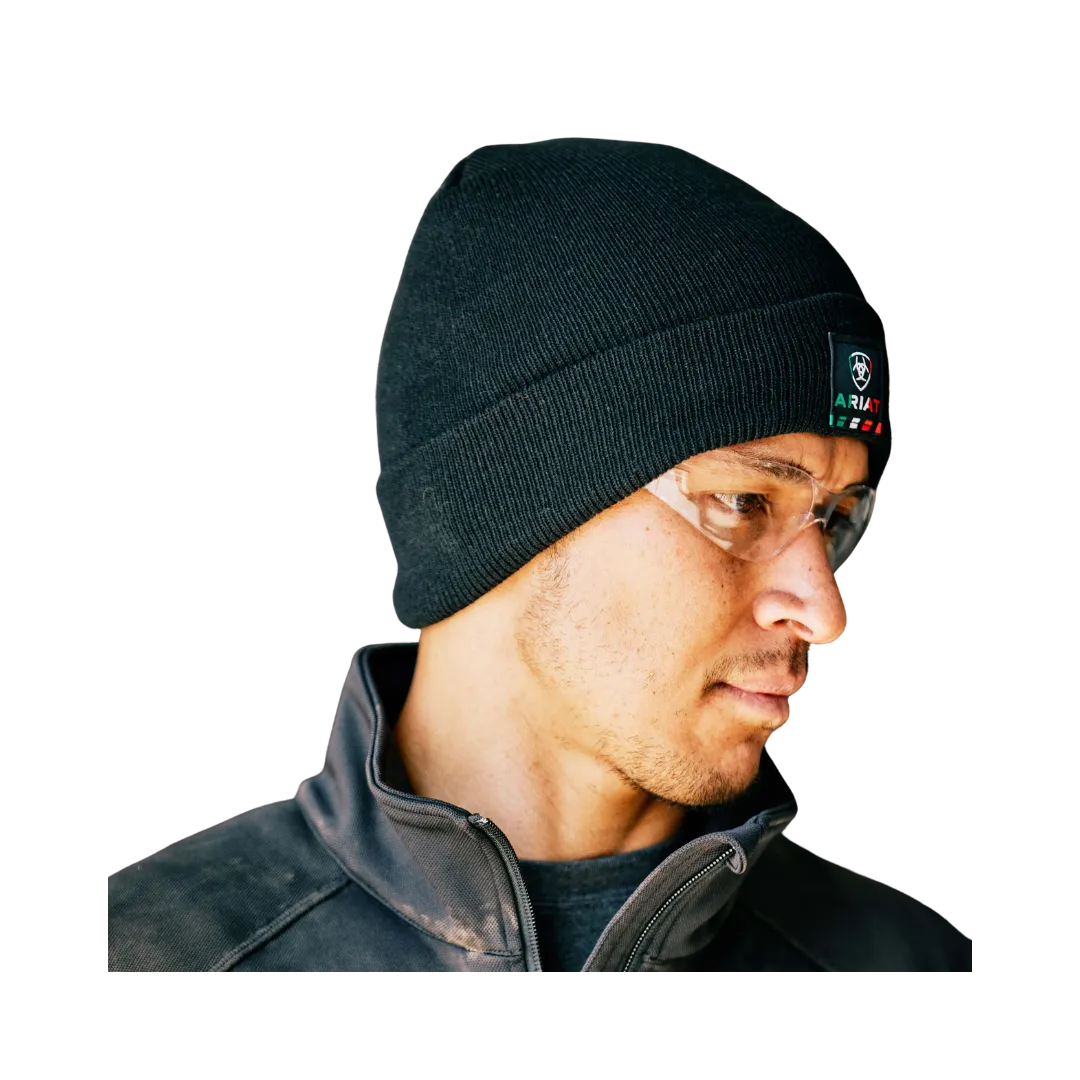 Arithtat Men's Rebar Mexican Flag Patch Beanie