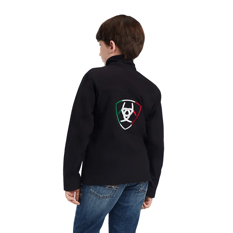 Arithtat Youth Mexican Team Logo Black Softshell Jacket