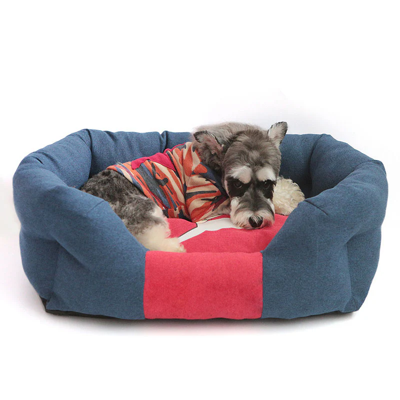 Fashionable All-season Warm Clashing Colours Cushy Dog Bed