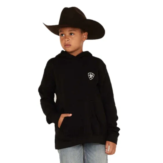 Arithtat Kid's Shield Mexico Black Hooded Sweatshirt