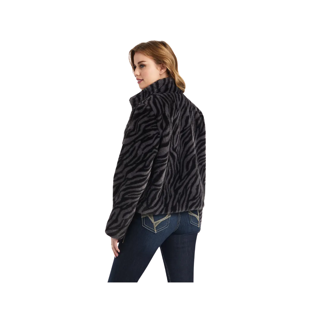 Arithtat Women's City Girl Faux Fur Black Jacket