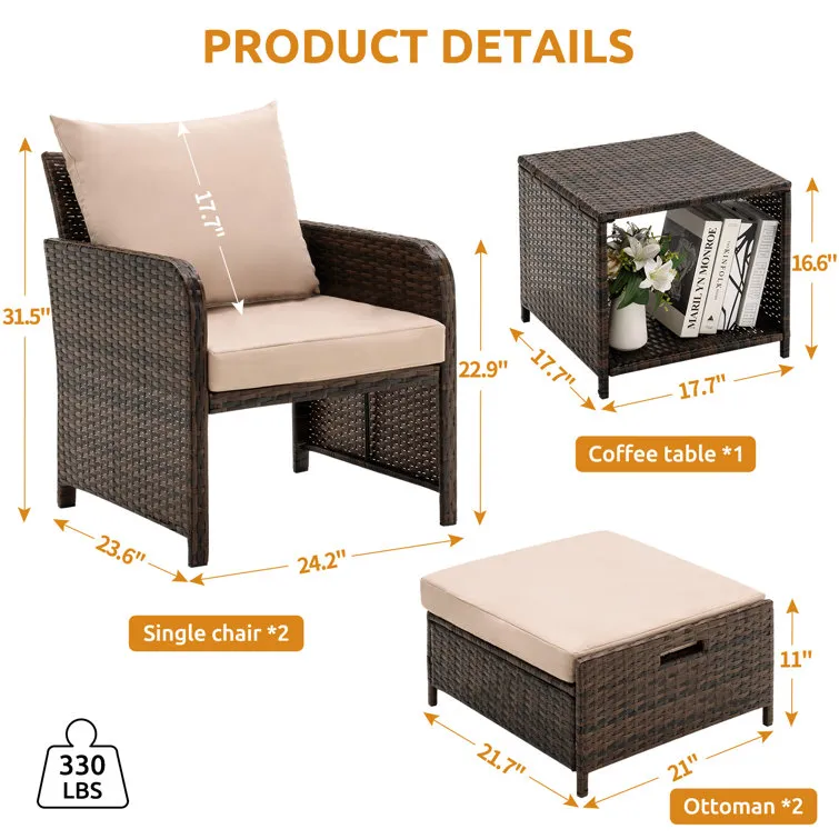 2 - Person Outdoor Seating Group with Cushions