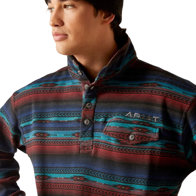 Arithtat Men's Cotton-Rich Mockneck Sweatshirt