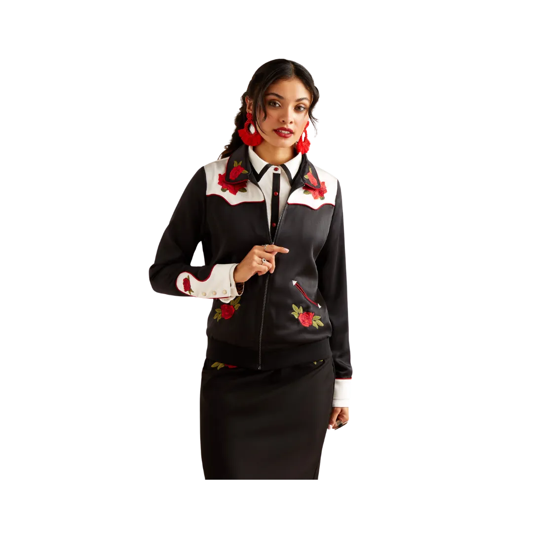 Arithtat Women's Bomber Rodeo Quincy Black Jacket