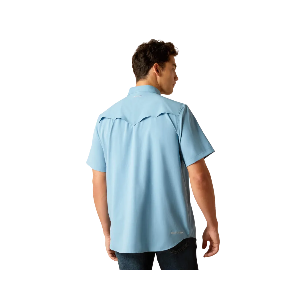 Arithtat Men's Venttek Western Fitted Ss Blue Dawn Shirt
