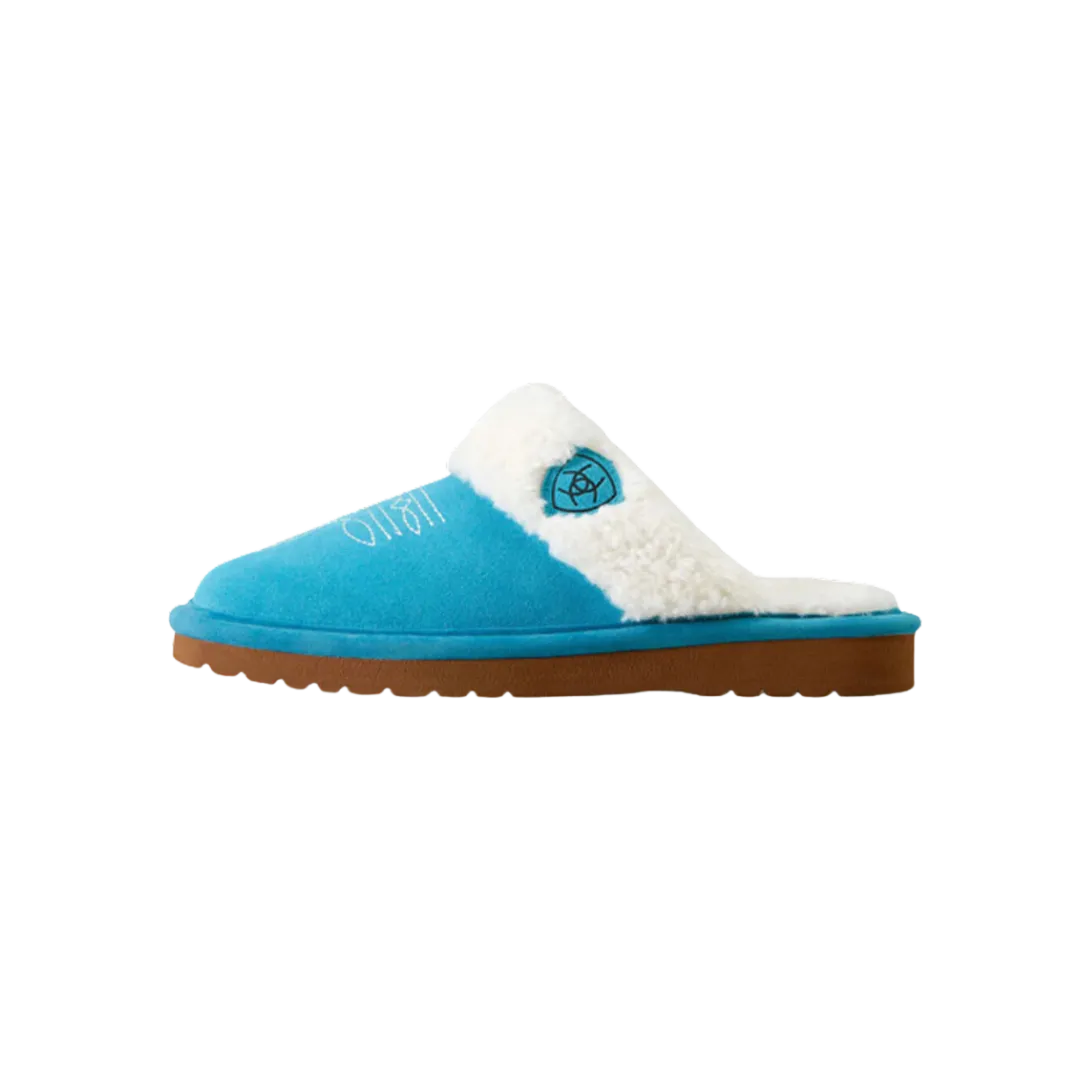 Arithtat Women's Jackie Square Bright Turquoise Slipper