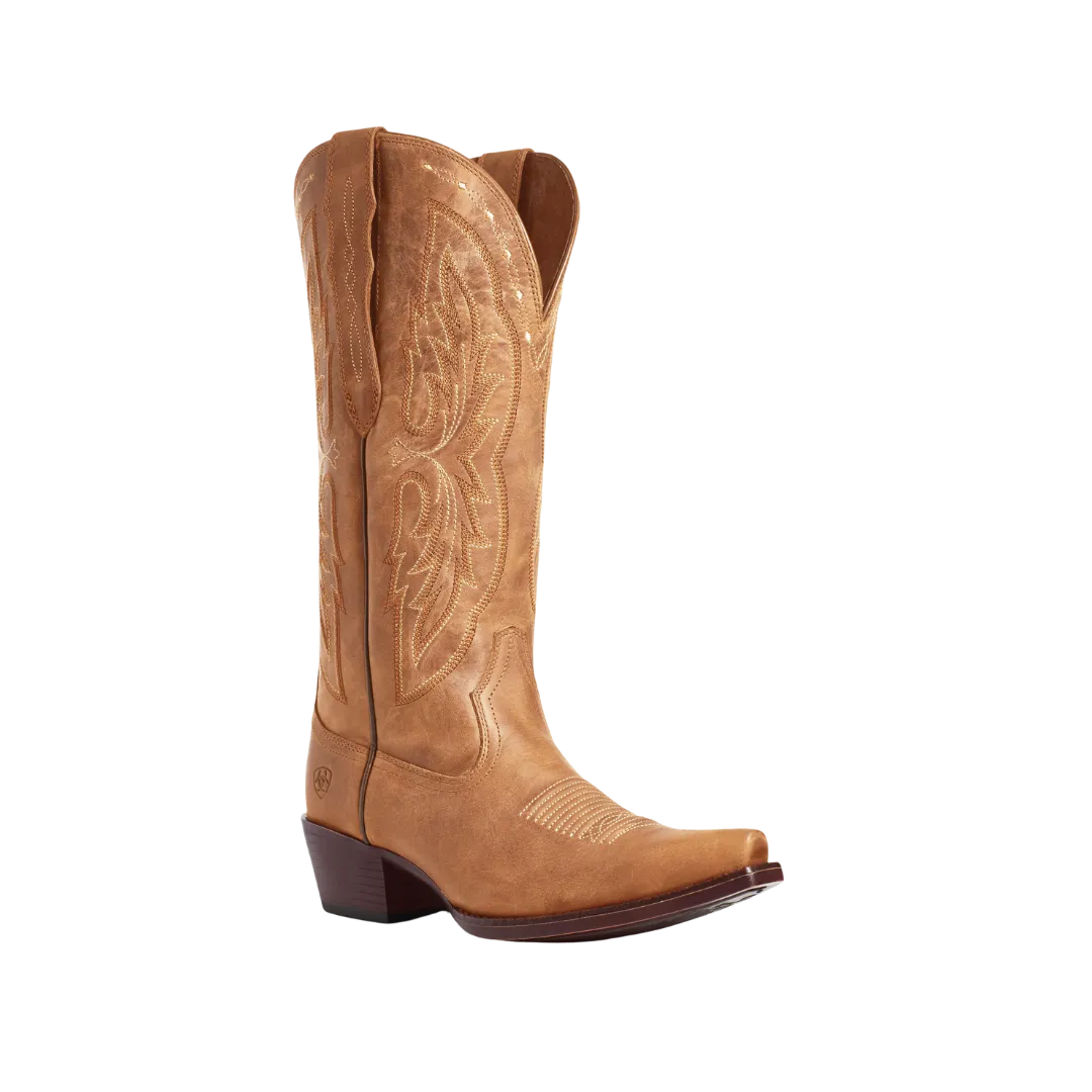 Arithtat Women's Heritage X Elastic Wide Calf Brown Boots