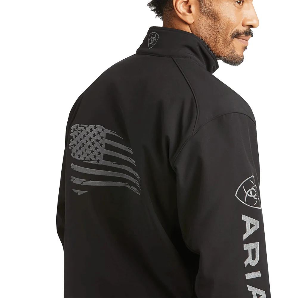 Arithtat Mens Logo 2.0 Patriot Softshell Black Concealed Carry Jacket