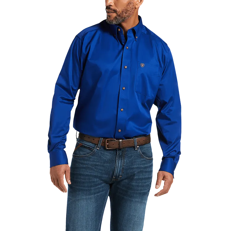 Arithtat Men's Solid Twill Ultra Marine Shirt