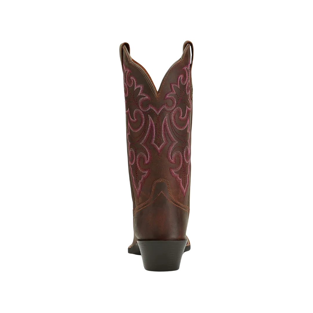 Arithtat Women's Round Up Square Toe Western Powder Brown Boots
