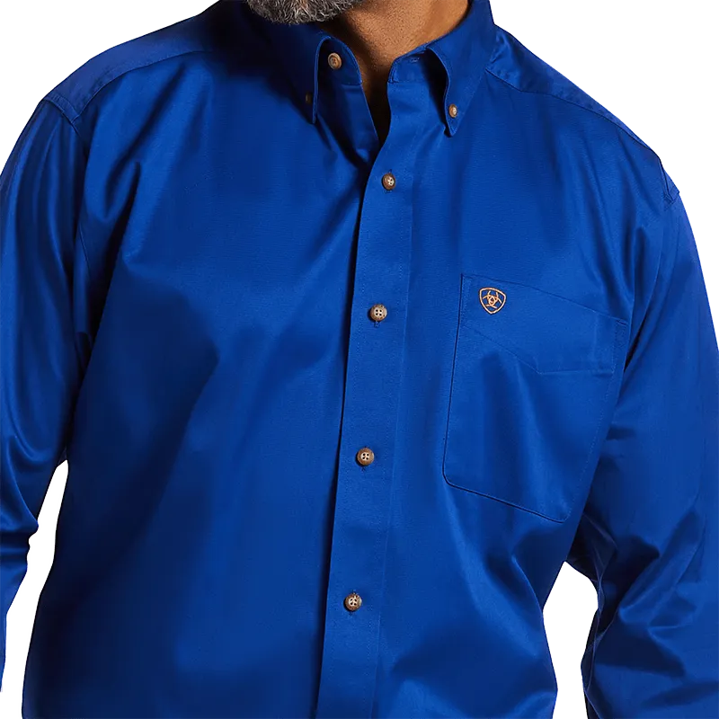 Arithtat Men's Solid Twill Ultra Marine Shirt
