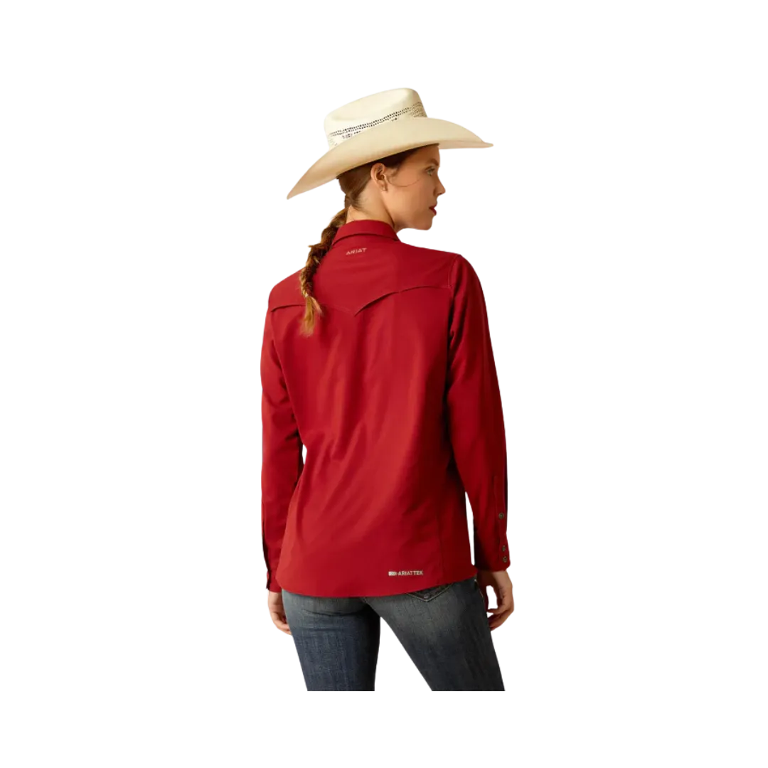Arithtat Women's Venttek Stretch Sun Dried Tomato Shirt
