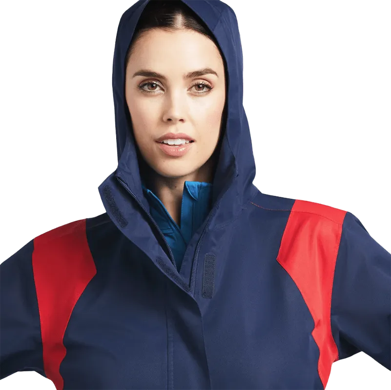 Arithtat Women's Spectator Navy and Red Waterproof Jacket